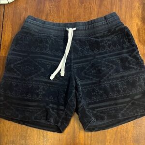 EUC Chubbies 7” inseam  Black Patterned Shorts with White Drawstring